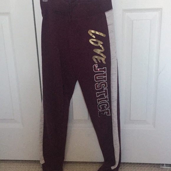 Maroon purple sweatpants with strips - Picture 6 of 6